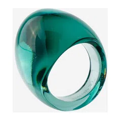 Темно-зеленое кольцо-кабошон из хрусталя Lalique Poison Drop — модель 92i12gf