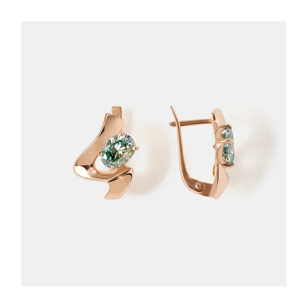 Серебряные серьги с муассанитами Параиба — арт. 10523-000365