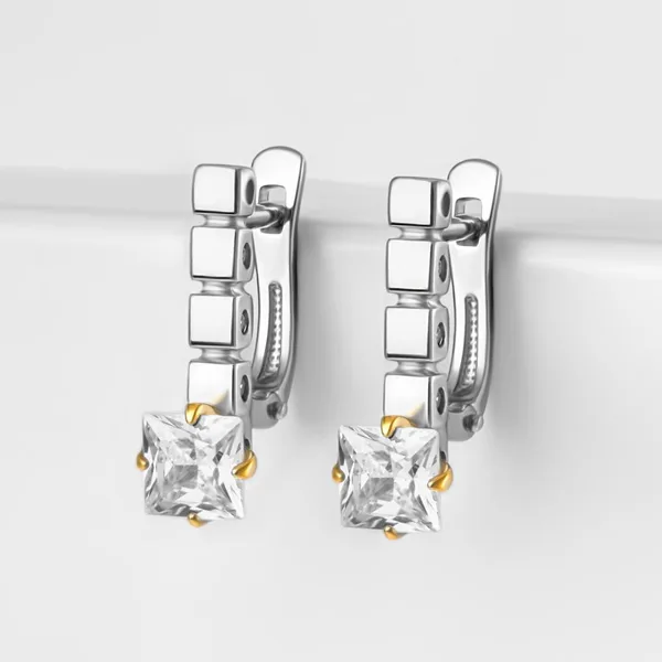 Серьги из серебра с фианитами — арт. 000-377144