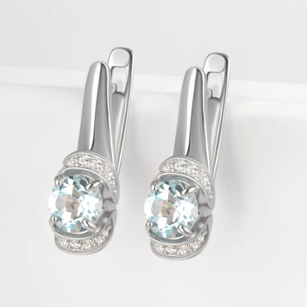 Серьги из серебра с топазами и фианитами — арт. 000-384649