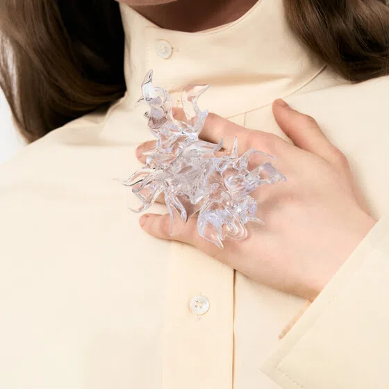 Прозрачное кольцо из смолы Transparent Coral Gradiva Poison Drop — модель uuipy3i