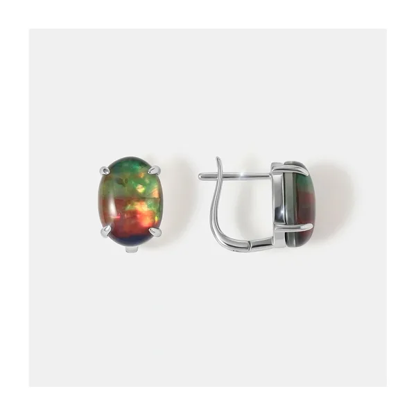 Серебряные серьги с аммолитами — арт. 10523-000417
