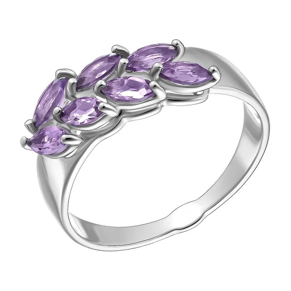 Серебряное кольцо с аметистами — арт. 10322-000282