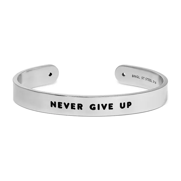Широкий браслет NEVER GIVE UP — модель r15xv9h