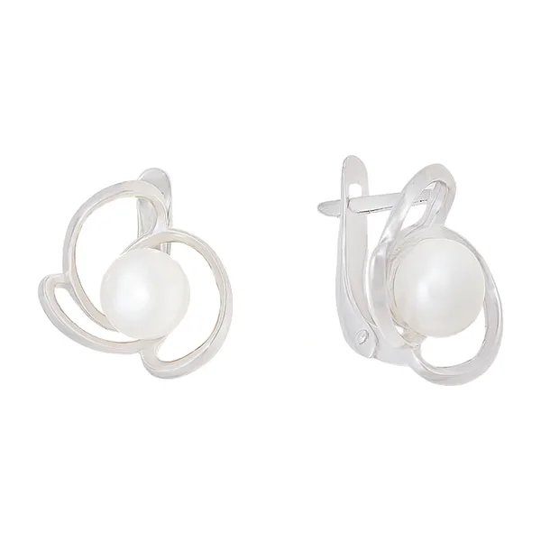 Серьги из серебра с жемчугом — арт. 000-306958