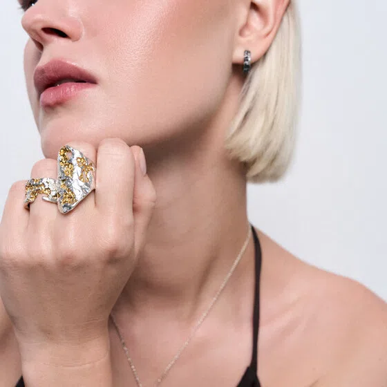 Кольцо из серебра с биколорным покрытием Surrender Kintsugi Jewelry Poison Drop — модель 97y34r9 — фото 2