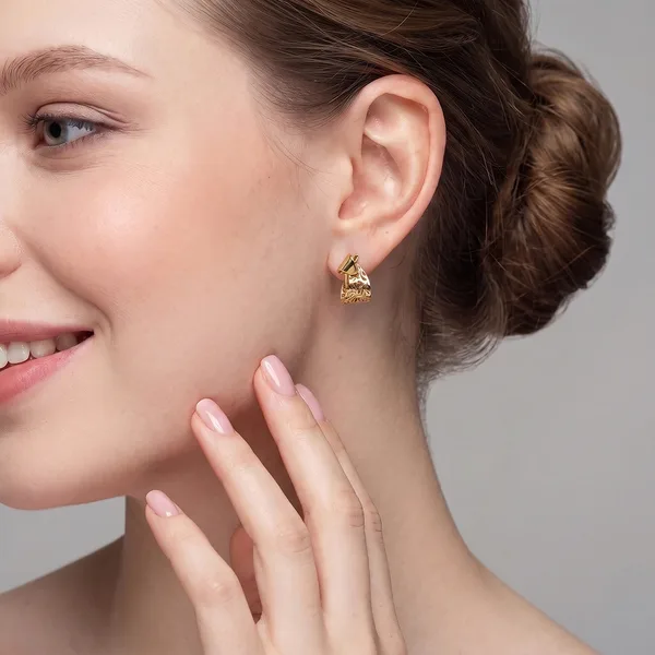 Серьги из серебра с позолотой 925 пробы