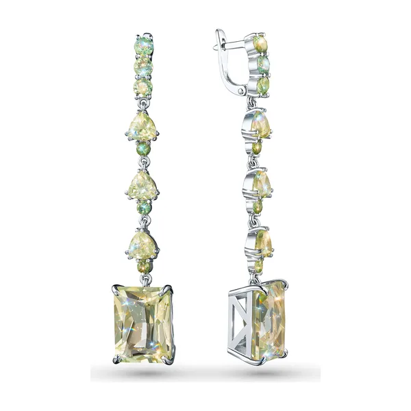 Серьги из серебра с празиолитами — арт. э0628сг11250359