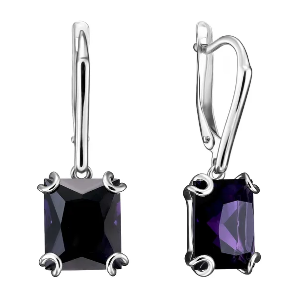Серебряные серьги с аметистами — арт. 2087102