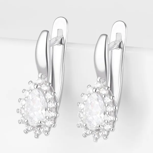 Серьги из серебра с фианитами — арт. 000-396949