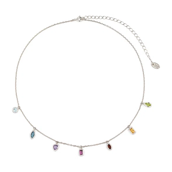 Колье из серебра с радужными камнями Secrets Poison Drop — модель ixess94 — фото 2