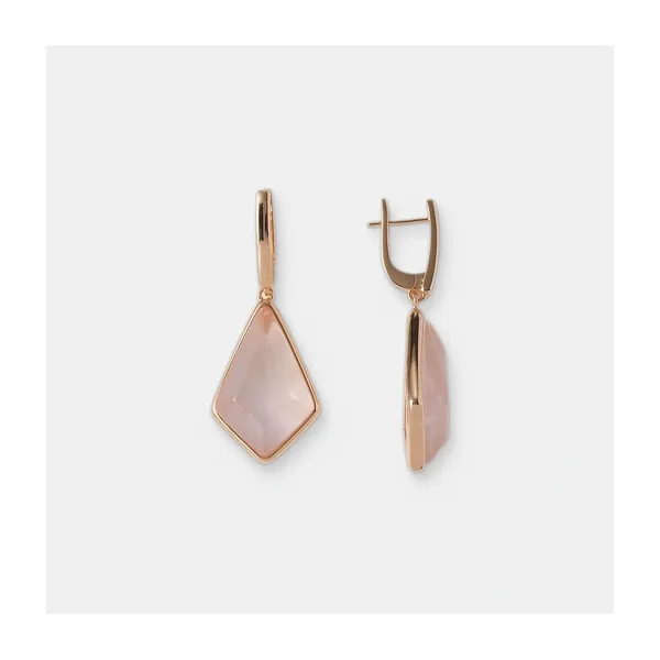 Серебряные серьги с розовым кварцем — арт. 10522-006040