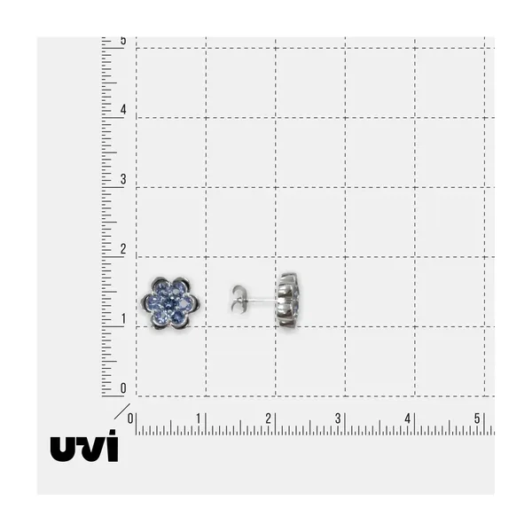 Серебряные серьги-пусеты с танзанитами "Цветы" — арт. 10522-005897