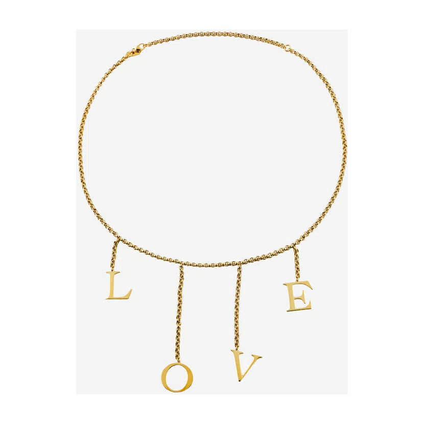 Позолоченное колье из серебра «LOVE THE WORLD OF WORDS» Dzhanelli Jewellery Poison Drop — модель zx6er8p — фото 3