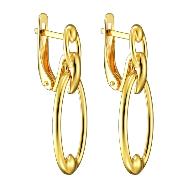 Серьги из серебра с позолотой 925 пробы
