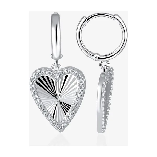Серьги конго из серебра с фианитами — арт. 000-403135