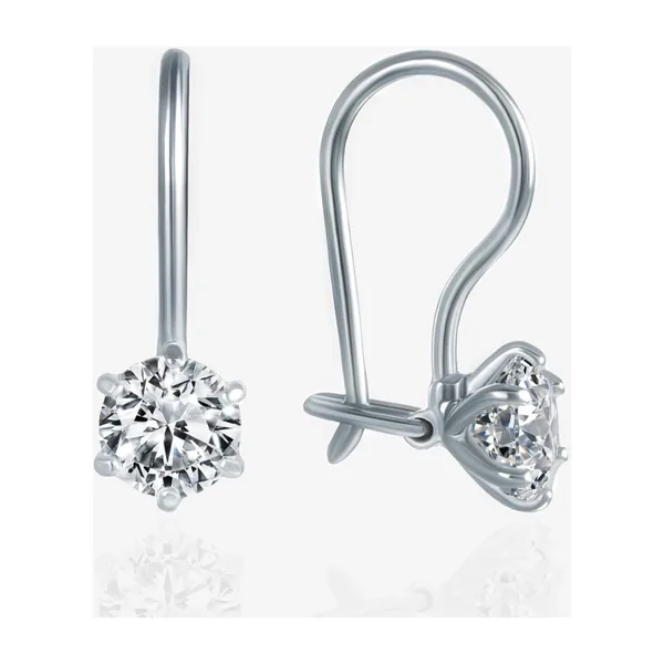 Серьги из серебра с фианитами — арт. 000-401315