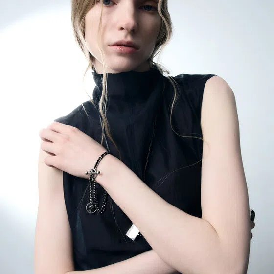 Цепь-браслет из серебра DAMY COIN CLOCK Ann Demeulemeester Poison Drop — модель qu32yjd — фото 3