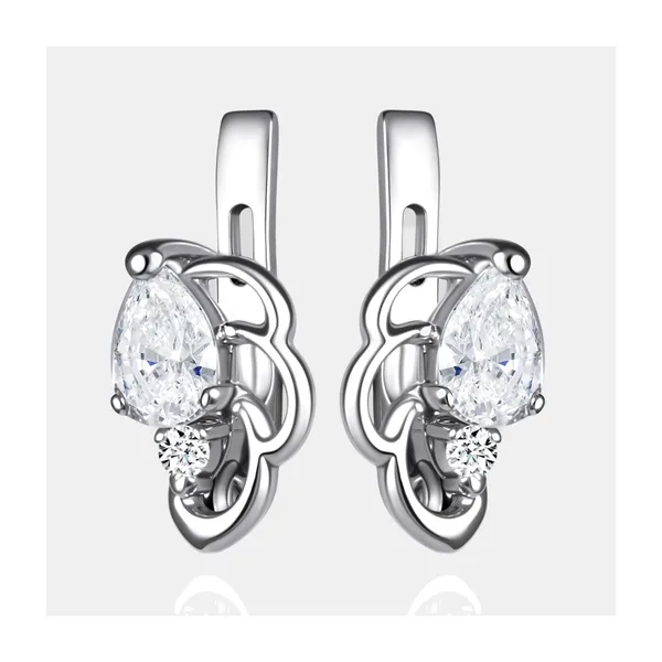 Серьги из серебра с фианитами — арт. 000-135779