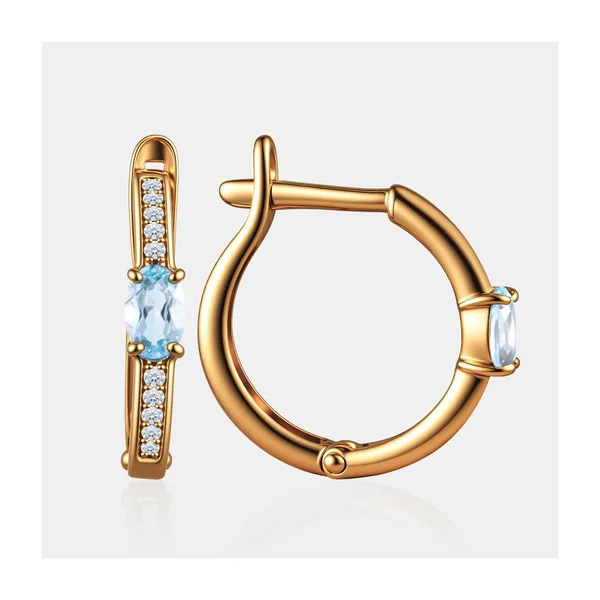 Серьги из серебра с топазами и фианитами — арт. 000-401475