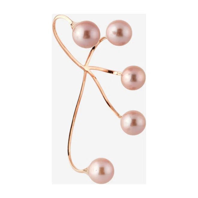 Браслет Кафф на руку из розового золота с культивированным жемчугом Adelya Jewellery Poison Drop — модель pz3hwsi — фото 4