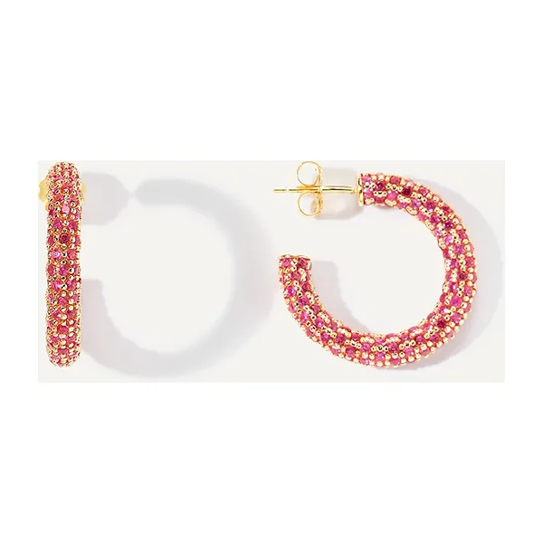 Серебряные серьги с красной шпинелью — арт. 10522-002604