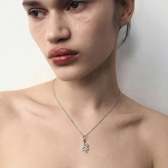 Подвеска-змея из серебра с фианитами WANNA?BE! Poison Drop — модель cvtidqq