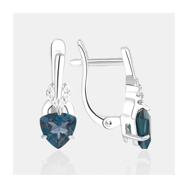 Серьги из серебра с топазами и фианитами — арт. 000-401214