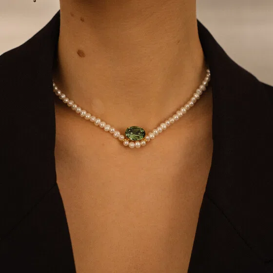 Колье с речным жемчугом и кристаллом Secret Pearl Phenomenal Studio Poison Drop — модель 44by944 — фото 3