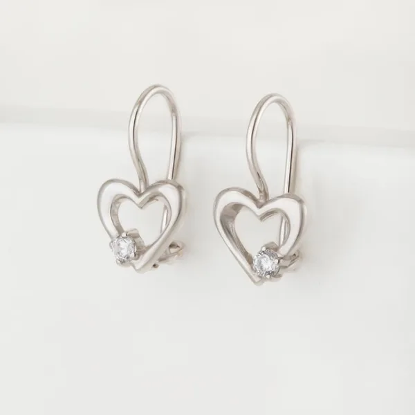 Серьги детские из серебра с фианитами — арт. 000-266594