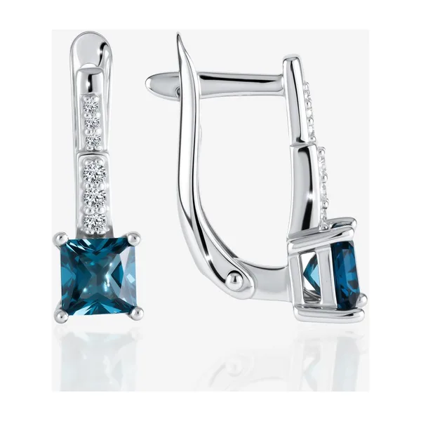 Серьги из серебра с топазами и фианитами — арт. 000-403406