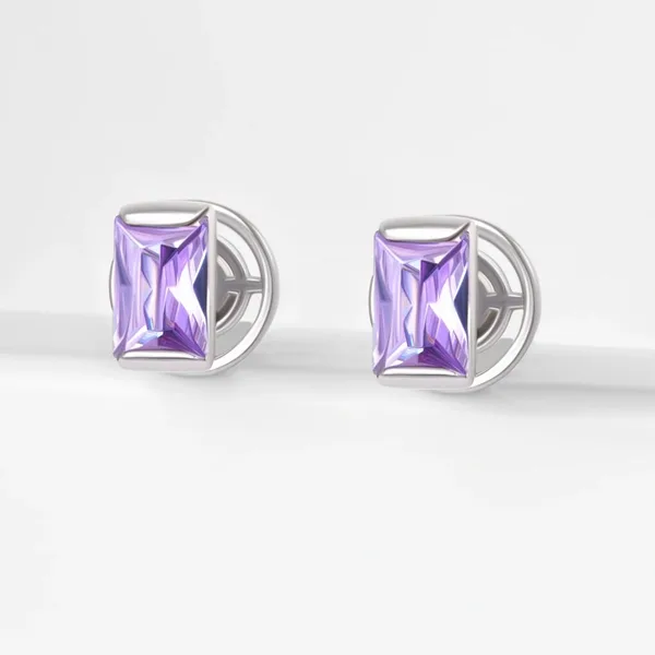 Серьги гвоздики из серебра с фианитами — арт. 000-377816