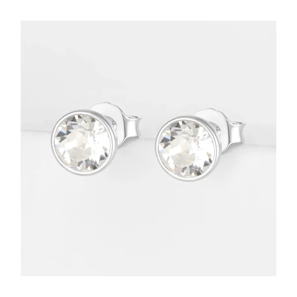 Серьги гвоздики из серебра с кристаллами Swarovski — арт. 000-396969