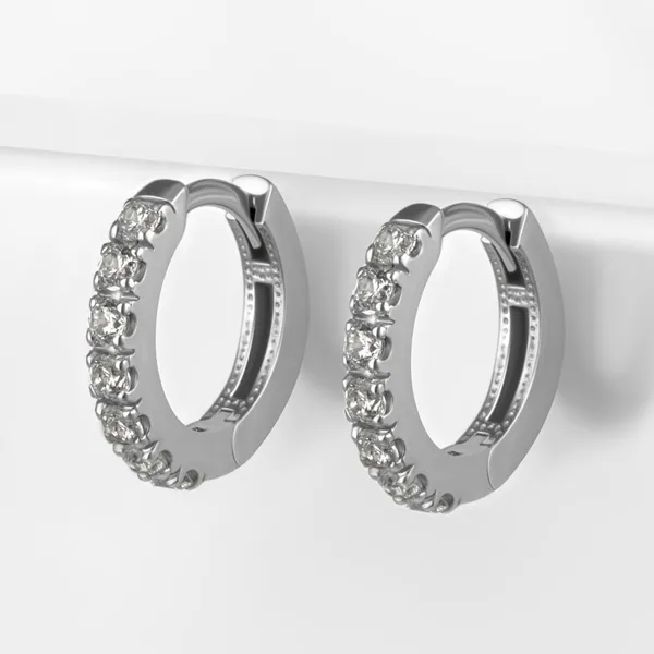 Серьги конго из серебра с фианитами — арт. 000-385916