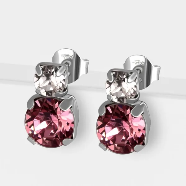 Серьги гвоздики из серебра с кристаллами Swarovski — арт. 000-390363