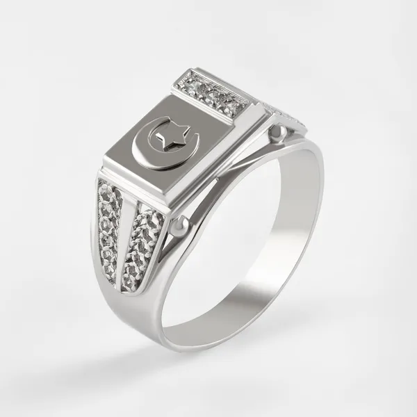 Печатка из серебра с фианитами — арт. 000-290234