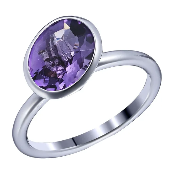 Серебряное кольцо с аметистом — арт. 1067208