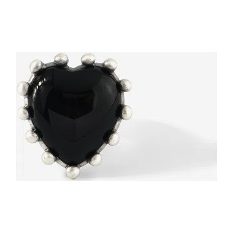 Кольцо черное сердце из кварца POISONED HEARTS Poison Drop — модель xp7uych