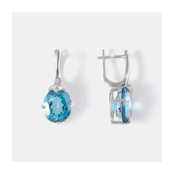 Серебряные серьги с топазами Параиба — арт. 10522-005622