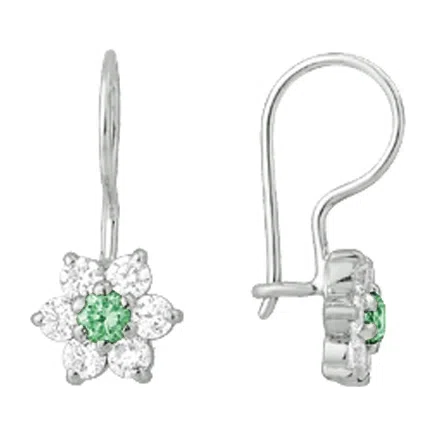 Серьги детские из серебра с фианитами