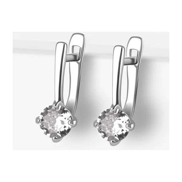 Серьги из серебра с фианитами — арт. 000-388468