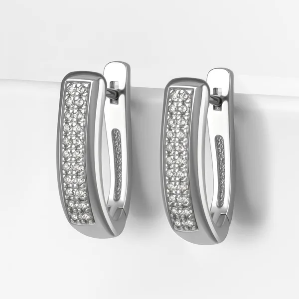 Серьги из серебра с фианитами — арт. 000-385922