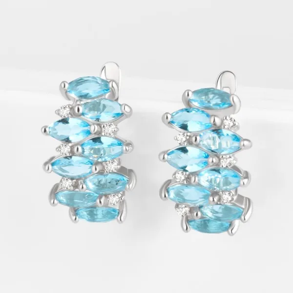 Серьги из серебра с фианитами — арт. 000-385153