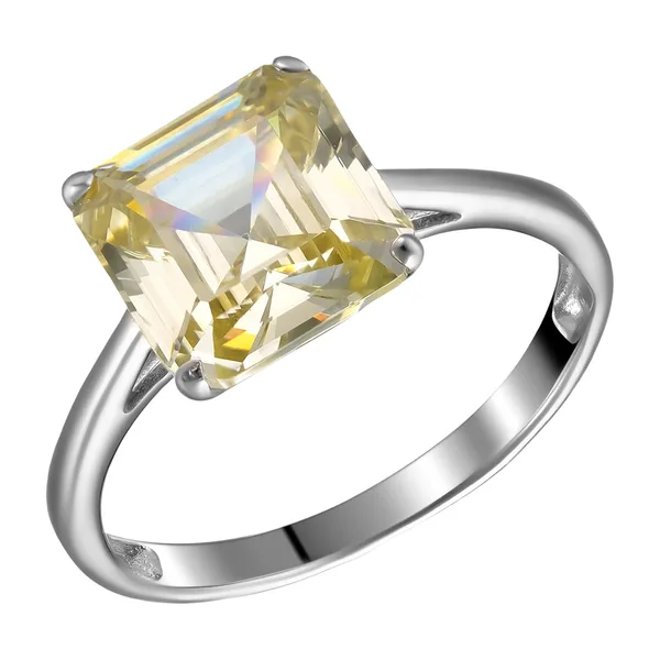 Серебряное кольцо с бриллианитом