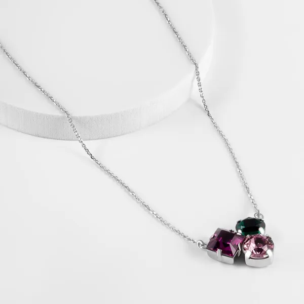 Колье из серебра с кристаллами Swarovski — арт. 000-390456