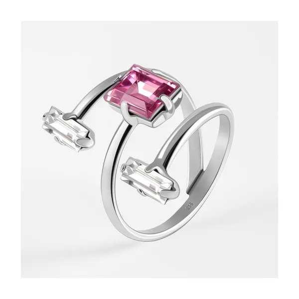 Кольцо из серебра с кристаллами swarovski — арт. 000-390381