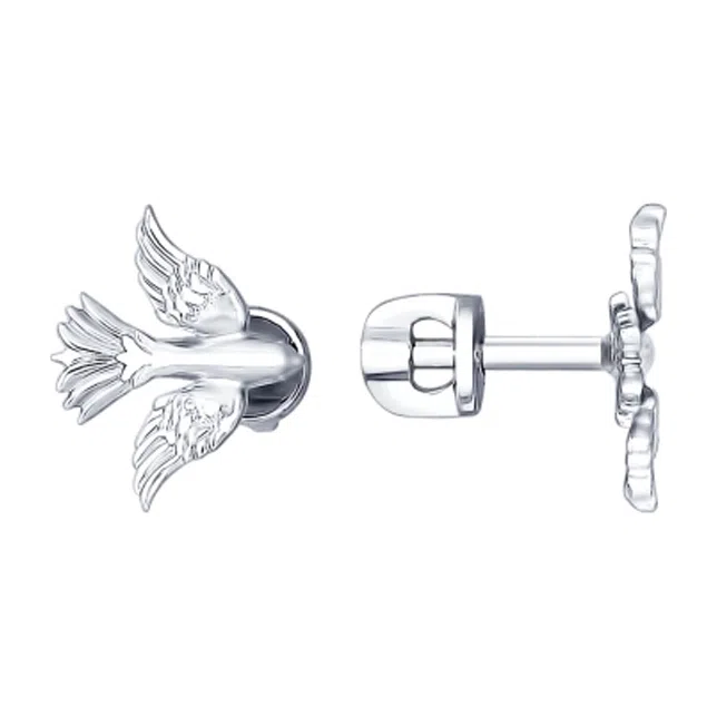 Серьги гвоздики из серебра