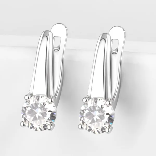 Серьги из серебра с фианитами — арт. 000-395730