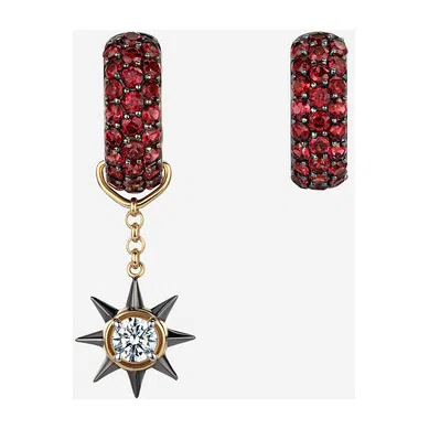 Серьги из золота с бриллиантом и родолитами COBRA JEWELRY Poison Drop — модель 08vmxan — фото 3