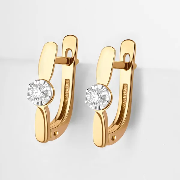 Серьги из красного золота с бриллиантами — арт. 000-388000